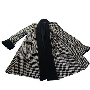 David Benjamin Designer Collection Womens 8 Houndstooth Wool Swing Coat Classic